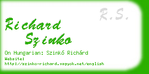 richard szinko business card